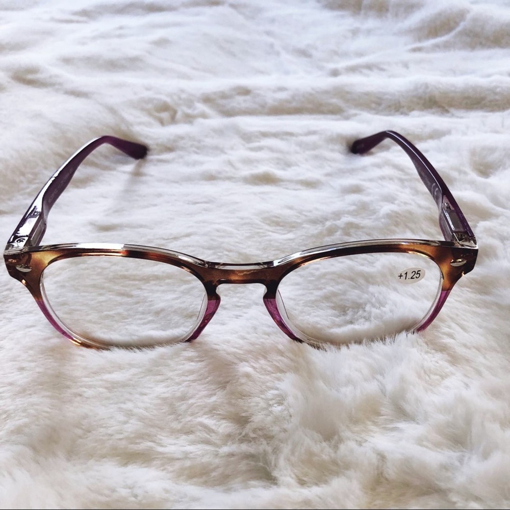 Lexi Purple & Brown Round Rim Reader Glasses - Picture 10 of 11